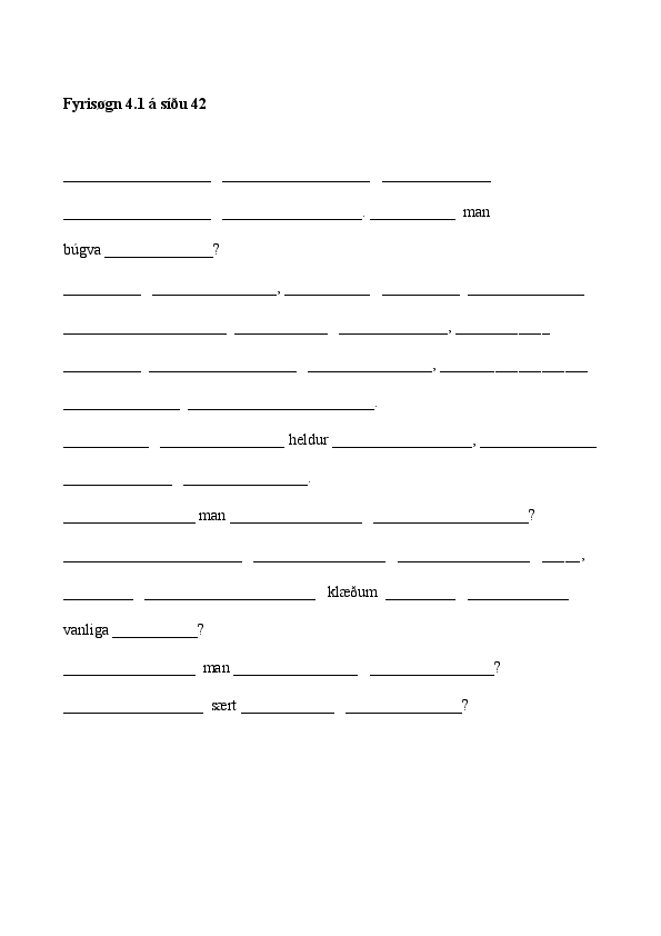 Fyrisøgn 4.1 síða 42