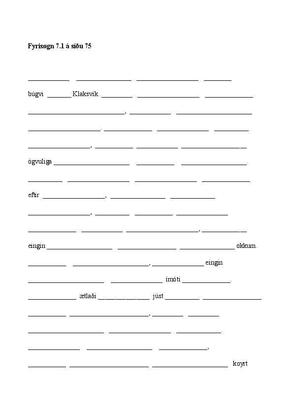 Fyrisøgn 7.1 síða 75