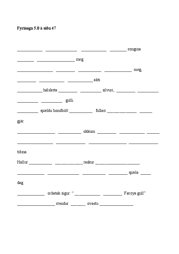Fyrisøgn 5.0 síða 47
